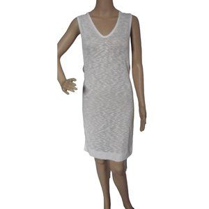 Express XS/Small White Slub V-Neck Sleeveless Hi-Lo Melange Tunic Sweater beach